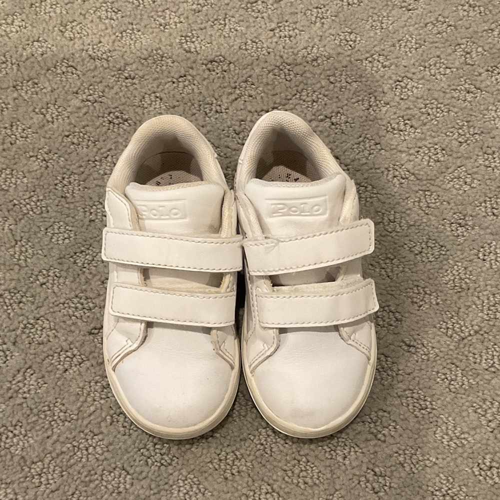Polo by Ralph Lauren Kids White Double Velcro Sneakers 0280